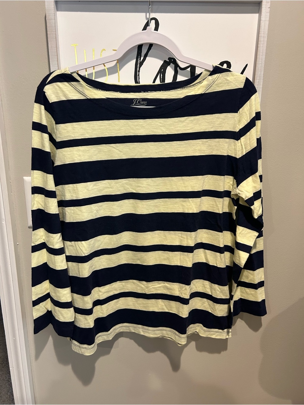 J. Crew Navy and Cream Striped Long-Sleeve Tee